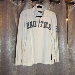 Classic Nautica Men's White Long Sleeve Shirt